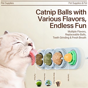 Juguete Interactivo Giratorio de Pared con Catnip para Gatos, Bola de Silvervine Comestible para Lamer, Juguete Masticable para Limpiar los Dientes para Gatos de Interior - Product Image 2