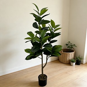 Bonsái de Árbol de Caucho para Decoración de Interiores, Planta Artificial con Hojas Simuladas - Product Image 6