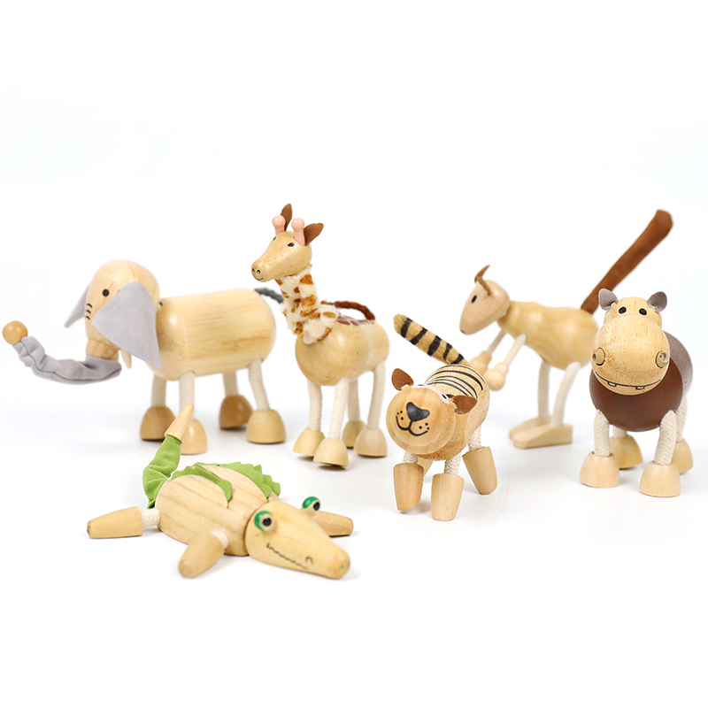 Wooden Simulation Animal Doll Building Blocks
