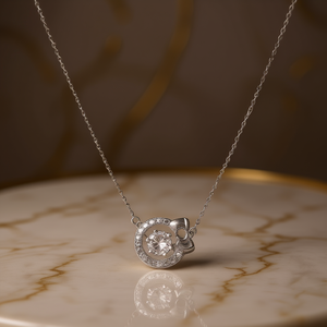 Xl1527 Women's White <b>Gold</b> <b>Crystal</b> Pendant <b>Necklace</b> With Bowknot Design Rhodium Plated 925 Silver Box Chain Cute Everyday Wear - Product Image 2