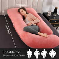 Oreiller de soutien corporel complet confortable et portable en forme de U, doux, pour le dos, les hanches et les jambes des femmes enceintes