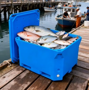 Glacière isotherme portable rotomoulée 1000L robuste et écologique, étanche, avec support pour chaises et canettes - Product Image 1