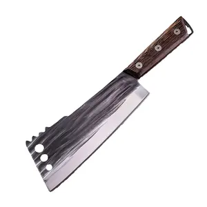 Chef's Knife Hand Forged High Carbon Stainless Steel Sharp Chopper Cleaver Full Tang Outdoor Camping Sickles Hook Knife