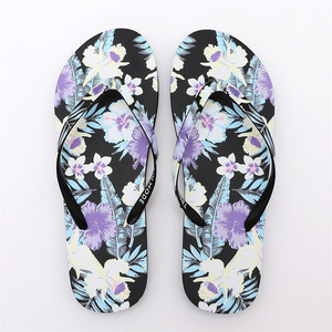 Customized Summer Beach <strong>Flip</strong> <strong>Flops</strong> for Women Square Toe Platform Slipper with Floral <strong>Print</strong> Light Weight Logo Customizable - Product Image 6