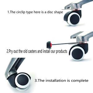 5-teiliges Set weiß 2 Zoll Bürostuhl-Rad Griffring Stiel drehbares PU-Mobiliar-Roller - Product Image 2