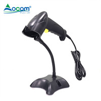 Lecteur de codes-barres portable filaire OCBS-LA15 avec fonction de détection automatique, lecteur laser avec support compatible avec Android