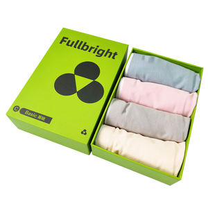 Boîte en papier rigide avec logo personnalisé, matériaux recyclés, impression CMYK, pour sous-vêtements, chaussettes, emballage cadeau - Product Image 2