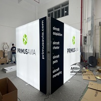 Boîte lumineuse à cadre en aluminium sur mesure, toile tendue, affichage LED, toile de fond pliable pour stands publicitaires de salons professionnels