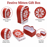 Boîtes à bonbons en chocolat avec logo personnalisé, boîtes rigides en papier en forme de gant pour gants, boîte cadeau de Noël, emballage de boîte cadeau personnalisée