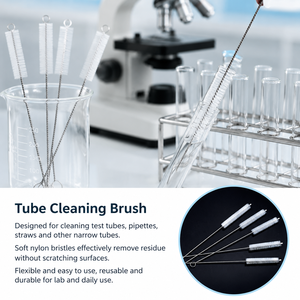 Brosse de nettoyage Degao en laine et poils de porc avec manche en acier inoxydable antirouille pour tubes, pipettes de laboratoire et pailles - Product Image 2