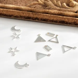 S925 pingente de prata esterlina estrela prata, artesanal, diy, corda vermelha, pulseira, colar, frisado, material de jóias