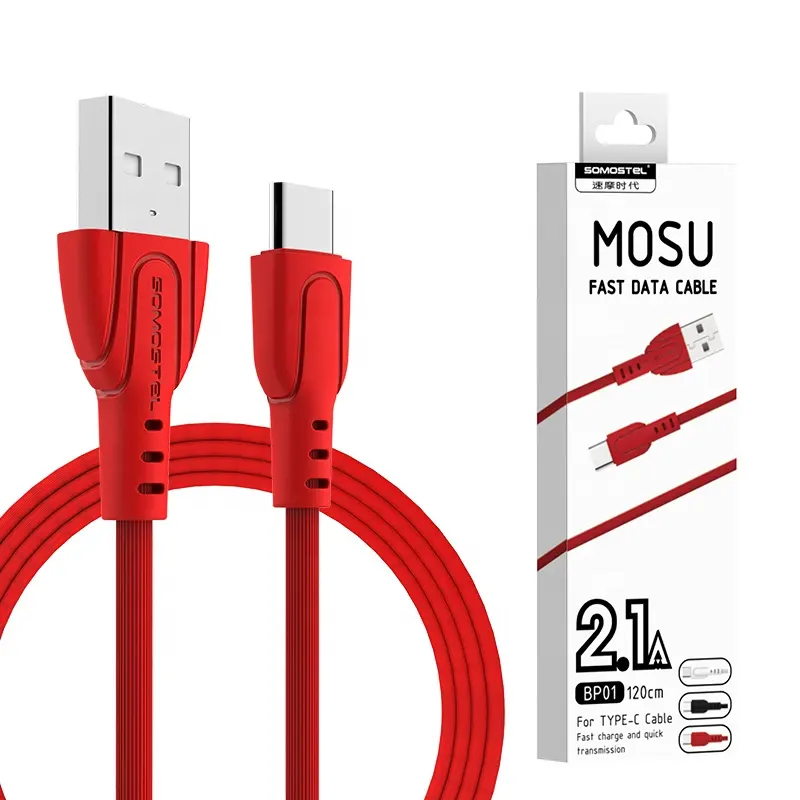Somostel Kabel Sleeve 2.1 A USB, Kabel Data Pengisi Daya Cepat BP01 untuk Iphone 12 Pro Max