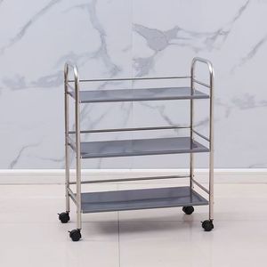 High-quality Modern Stainless Steel Beauty Salon Trolley Two <b>Shelves</b> Two Drawers 4-Wheel for Beauty Salons Bathrooms Bedrooms - Product Image 4