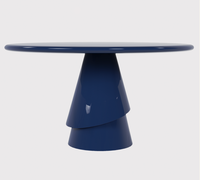 Table à manger ronde en bois massif de luxe moderne avec base en fibre de verre, design pliable et extensible pour hôtels et restaurants