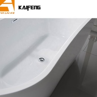 Cupc Lucite acrylique baignoire profonde KF-758 Double pantoufle haut de gamme baignoire autoportante Unique en forme de bateau blanc brillant