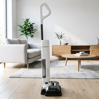 Nettoyeur de sol sans fil portatif domestique à 180 degrés, inclinable à plat, avec fonction d'auto-nettoyage et serpillière intégrée
