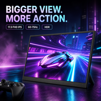 Moniteur de jeu de 17,3 pouces pour ordinateur portable FHD IPS 1080P HDR 60-75Hz Écran portable avec double port Type-C pour jeux