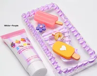 Lem krim asli 12 warna untuk kotak alat tulis DIY & casing ponsel ramah lingkungan bahan tanah liat dengan desain mulut bunga