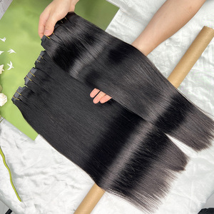 Extensiones de Cabello Humano Natural de 12A con Clip, Cabello Virgen Indio, Trama de PU, 7 Piezas/Juego, Extensiones de Cabello Sin Procesar - Product Image 3