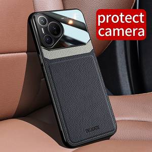 Étui de Protection d'objectif de caméra en cuir mat de luxe pour <span class=keywords><strong>Huawei</strong></span> Pura 70 Ultra 70 Pro P50 P40 <span class=keywords><strong>P30</strong></span> P20 Pro Art couverture de pare-chocs en Tpu souple - Product Image 4