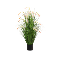 Plante en pot artificielle en plastique à poils verts pour la décoration intérieure et extérieure, fausse fleur, plante artificielle, roseau artificiel