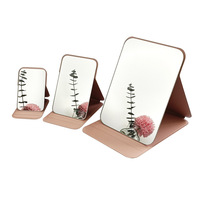 Miroir cosmétique pliable rectangulaire Gmagic, best-seller, en verre PU, portable, réglable, compact, pour femmes