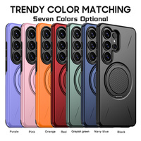 Funda Magnética Antigolpes con Sensación de Piel para Samsung Galaxy S23 S24 S25 S26 Ultra Plus, 360° °   Soporte Giratorio con Anillo y Cubierta Completa