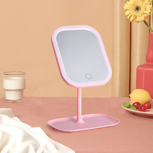 Miroir LED de bureau pour chambre à coucher, miroir de maquillage intelligent avec écran tactile et rangement pour fille - Product Image 2