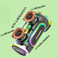 Enceinte portable sans fil HOPESTAR P67 40W grande puissance pour extérieur, avec subwoofer Bluetooth 5.3 et éclairage RGB