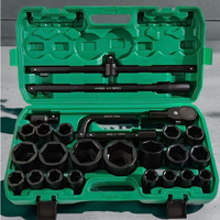 Jeu de clés à douilles à cliquet Evian 50 pièces, 1/2 pouce, métriques, profondes et courtes, pour réparation et entretien automobile, boîte à outils manuelle