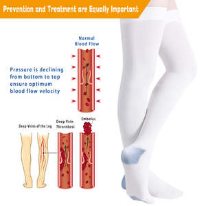 <span class=keywords><strong>Medias</strong></span> <span class=keywords><strong>de</strong></span> <span class=keywords><strong>Compresión</strong></span> Unisex <span class=keywords><strong>de</strong></span> Alta Calidad hasta el Muslo, 15-20 mmHg, Nivel Moderado, Antiembólicas, con Logotipo Personalizado - Product Image 1