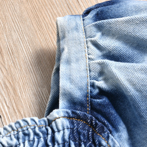 Conjunto de Ropa de Mezclilla para Bebés y Niñas Pequeñas, Moda 2021, Chaqueta Corta con Hombros Descubiertos + Falda, 2 Piezas, 2-6 Años - Product Image 4