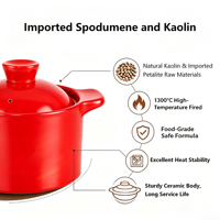 Ensemble de 3 casseroles en céramique pour cuisinière à gaz, saines et durables, pour la maison et la restauration
