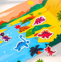 Nuevas llegadas al por mayor: Libro de pegatinas personalizado reutilizable de tapa dura con animales y dinosaurios, juguetes educativos silenciosos para niños pequeños
