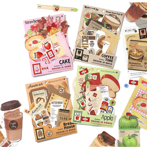 แพ็คสมุดโน้ตแบบฉีก 20 แผ่น/แพ็ค ชุดวัสดุ Fresh Store ซีรีส์ที่สอง คู่มืออาหารและกาแฟ DIY - Product Image 1