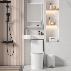 Lavabo à <span class=keywords><strong>main</strong></span> en céramique blanche européenne Prix Vanité moderne Lavabo de salle de bain mural simple pour hôtel villa - Product Image 6