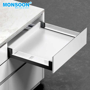 ระบบลิ้นชักแบบเลื่อนสำหรับรับประทานอาหารในห้องครัวที่ทันสมัยอันเดอร์เมานต์เงียบ3พับ + ขยายเต็มซ่อนสไลด์ลิ้นชักปิด - Product Image 3