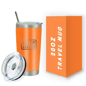 Wholesale Tumbler Cups Yetys Tumbler 20oz With Magnetic Lid Double Wall Food-grade Stainless Steel Insulated Tumbler Cups