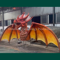 Modèle animatronique de dragon demi-corps décoré pour l'extérieur, à vendre, bestiole mythologique réaliste pour l'exposition au Dragon Adventure Paradise