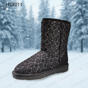 Bottes d'hiver rouges chaudes et imperméables LXG pour la montagne et la neige, avec fermeture auto-agrippante, pour femme, modèle HSX010 - Product Image 6
