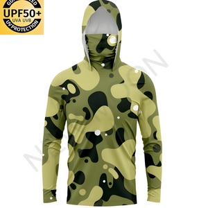 Chemise de pêche à manches longues avec capuche, protection UPF50+, séchage rapide, respirante, design personnalisé, camouflage - Product Image 4