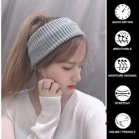 Bandeau épais en tricot blanc solide pour femme, serre-tête doux avec Crochet, accessoires de sport, Turban pour l'hiver