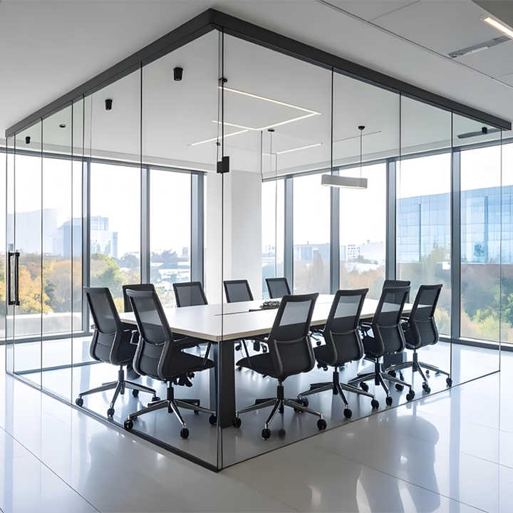 Curated visual reference: Picture Idea: Bank Installation Modern Frameless Glass Partitions Tailor Made Sizes