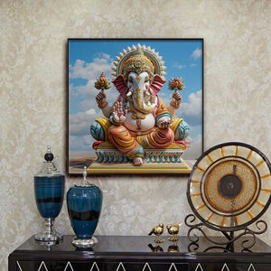 ภาพพระ<span class=keywords><strong>พิฆเนศ</strong></span>แบบดั้งเดิมของชาวอินเดียภาพพิมพ์ดิจิทัลลายหัวช้างพระ<span class=keywords><strong>พิฆเนศ</strong></span> - Product Image 3