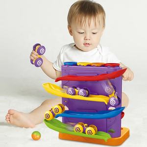 Nouveaux articles Jouet de suivi de bille pour bébé pingouin, jouet à billes qui bat, montagnes russes, toboggan, circuit de billes, <span class=keywords><strong>rampe</strong></span> de course, ensemble de piste de course avec marteau - Product Image 3