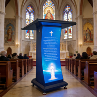 Écran LED de podium intérieur sur mesure P1.86 GOB, installation facile pour écran de table de conférence d'église
