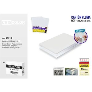 Criscolor Carton Pluma A3 29,7x42 cm Adesivo per progetti artistici e artigianali - Product Image 1