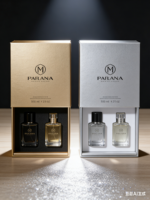 Service d'emballage de flacons de parfum de luxe sur mesure avec un design de forme unique, des matériaux écologiques, impression de logo