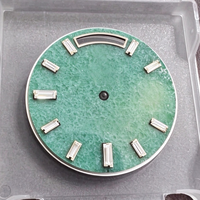 Quadrante per Orologio Stile DD 40MM in Turchese, Indici con Diamanti Taglio Baguette, Quadrante a Grana per Movimento 3255, Quadrante Sostitutivo per Orologio