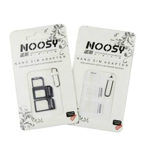 4 in 1 Nano Sim Adaptor to Micro/ Standard SIM Card Adapter With Eject Pin For iPhone Samsung Mobile Phone